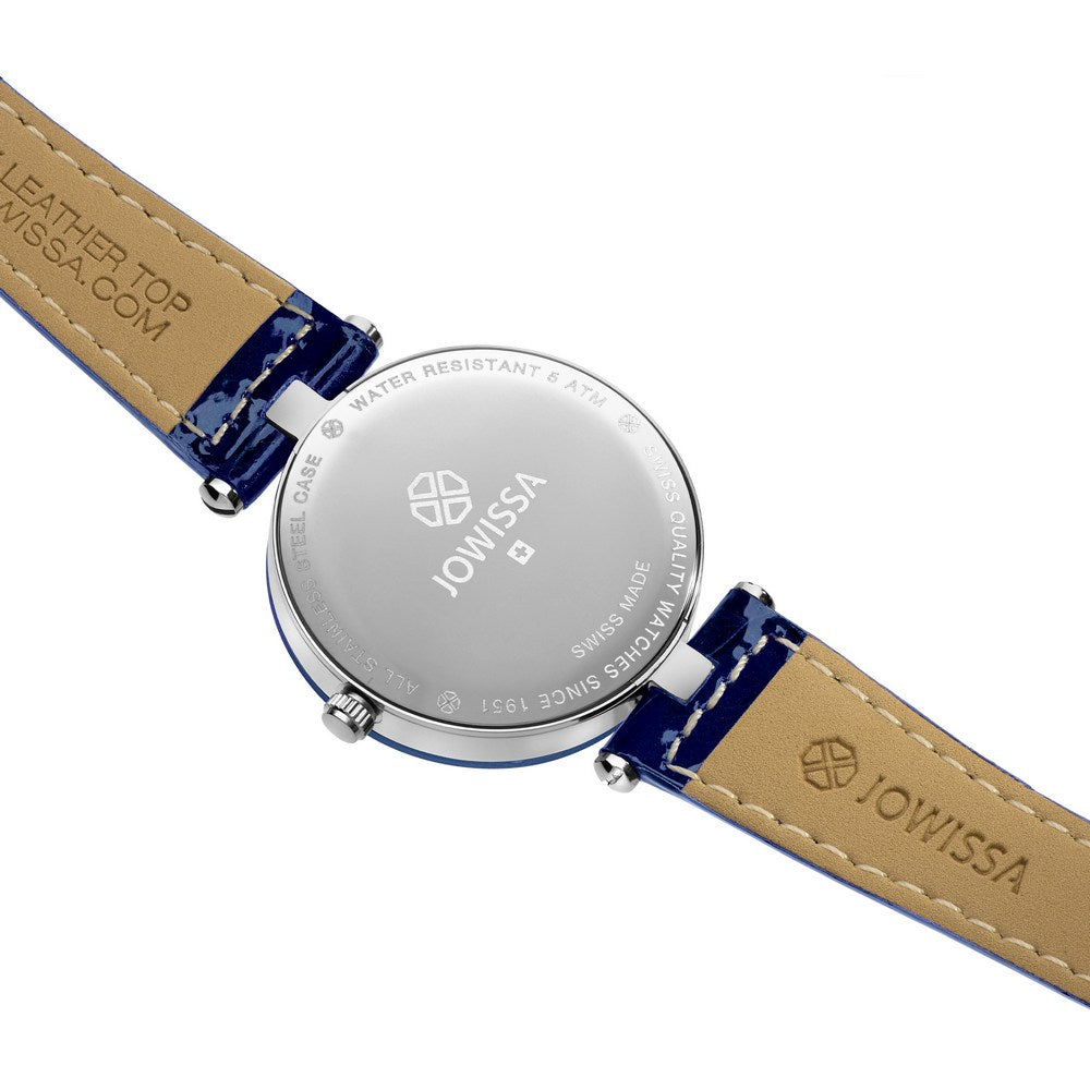 FACET STRASS, Brilliant-Cut, Swiss Quartz Watch, 15mm Band - Blue Dial