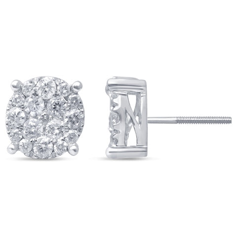 10KT1.48 - 1.54CT D-EARRINGS "SUPER FLOWER "