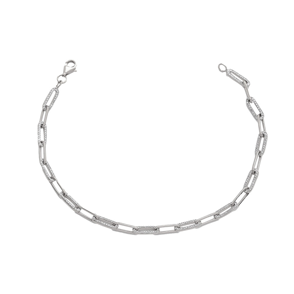 14KW 0.65CTW DIAMOND PAPERCLIP BRACELET