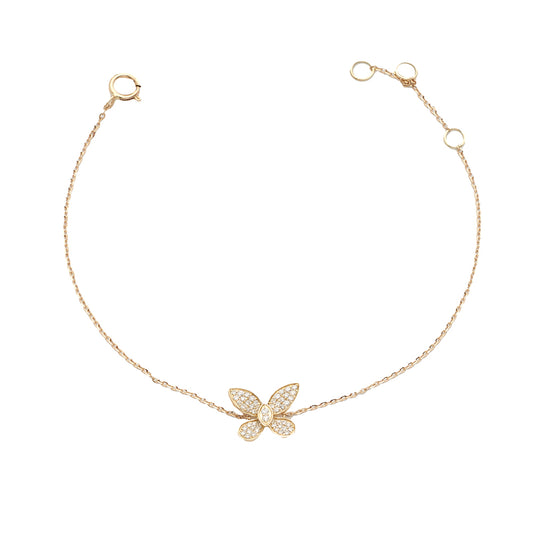 14KY 0.25CTW DIAMOND BUTTERFLY BRACELET