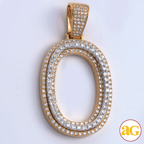 10KY+W 3.60CTW DIAMOND TWO TONE INITIAL PENDANT