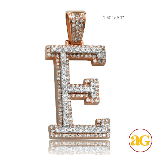 10KR+W 1.60CTW DIAMOND TWO TONE INITIAL PENDANT