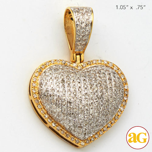 10KY 0.80 CTW DIAMOND HEART PENDANT