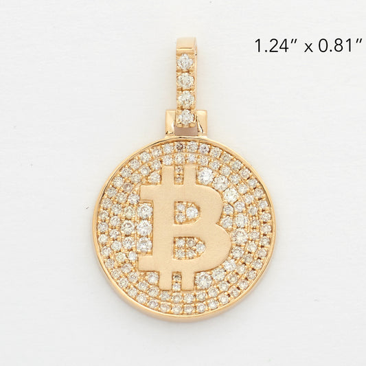 14KY 0.70CTW DIAMOND BITCOIN MEDALLION