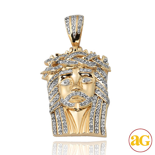 10KY 0.40CTW DIAMOND JESUS PENDANT