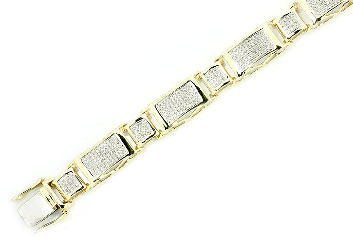 10KY 1.65CTW DIAMOND FANCY MENS BRACELET - 8.5"