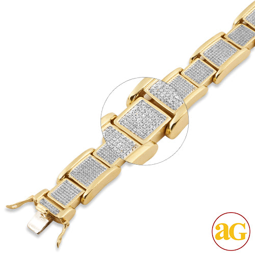 10KY 2.30CTW DIAMOND FANCY MENS BRACELET