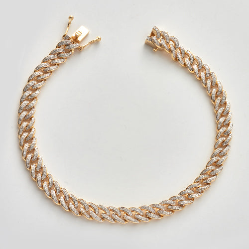 14KY 1.70CTW DIAMOND MIAMI CUBAN BRACELET