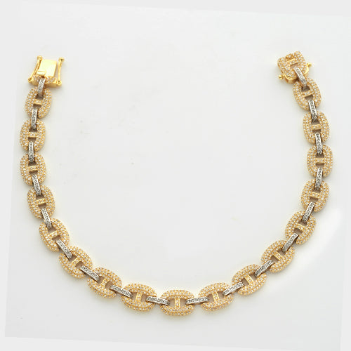 10KY+W 3.15CTW DIAMOND GUCCI LINK BRACELET