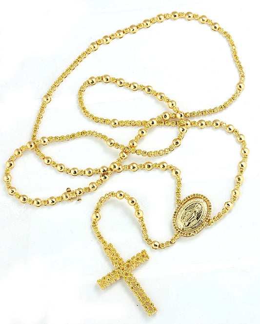 10KY 7.50CTW YELLOW DIA ROSARY