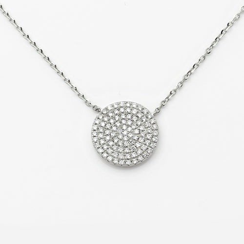 14KW 0.30CTW DIAMOND NECKLACE - FLAT DISC