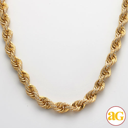 10KY 23.95CTW DIAMOND ROPE CHAIN