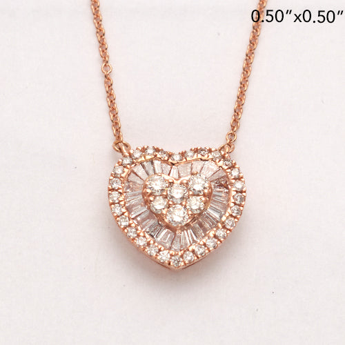 14KR 0.75CTW HEART CLUSTER NECKLACE - SINGLE ROW