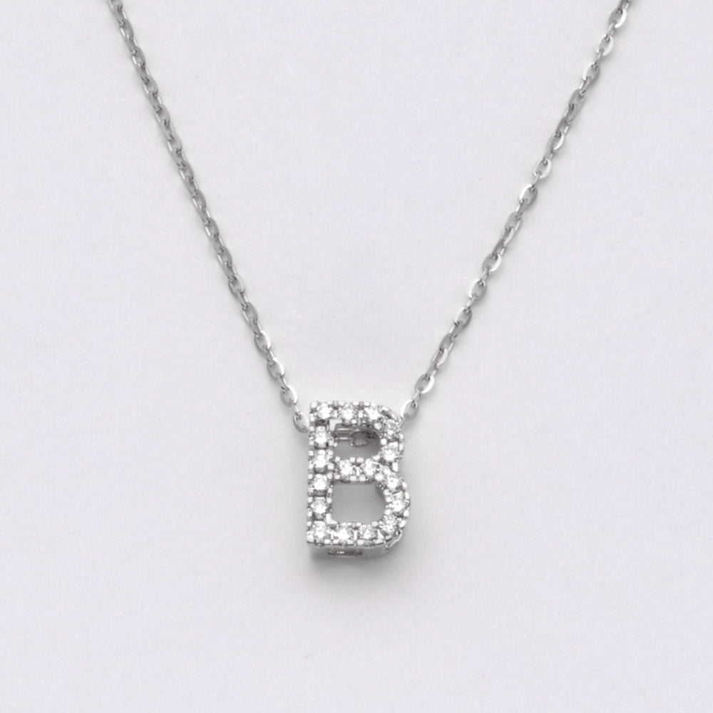 14KW 0.16CTW DIAMOND INITIAL NECKLACE