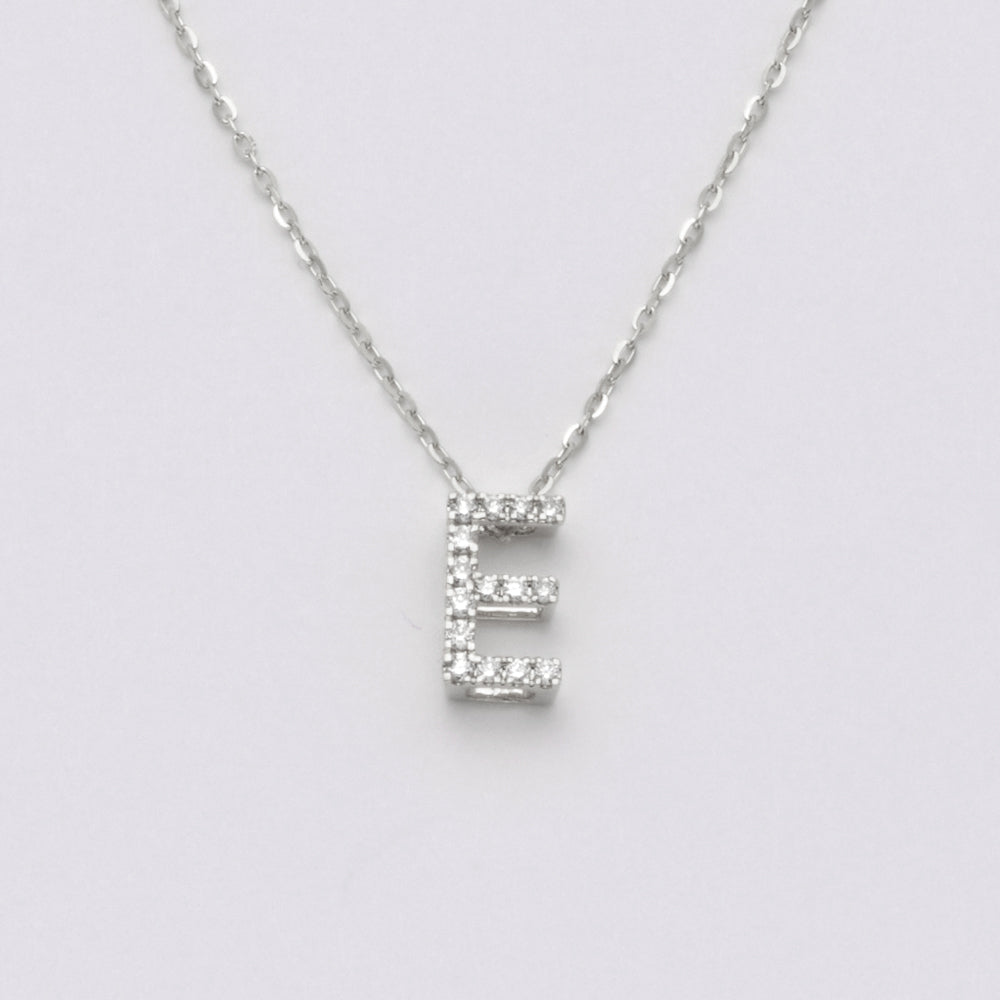 14KW 0.15CTW DIAMOND INITIAL NECKLACE