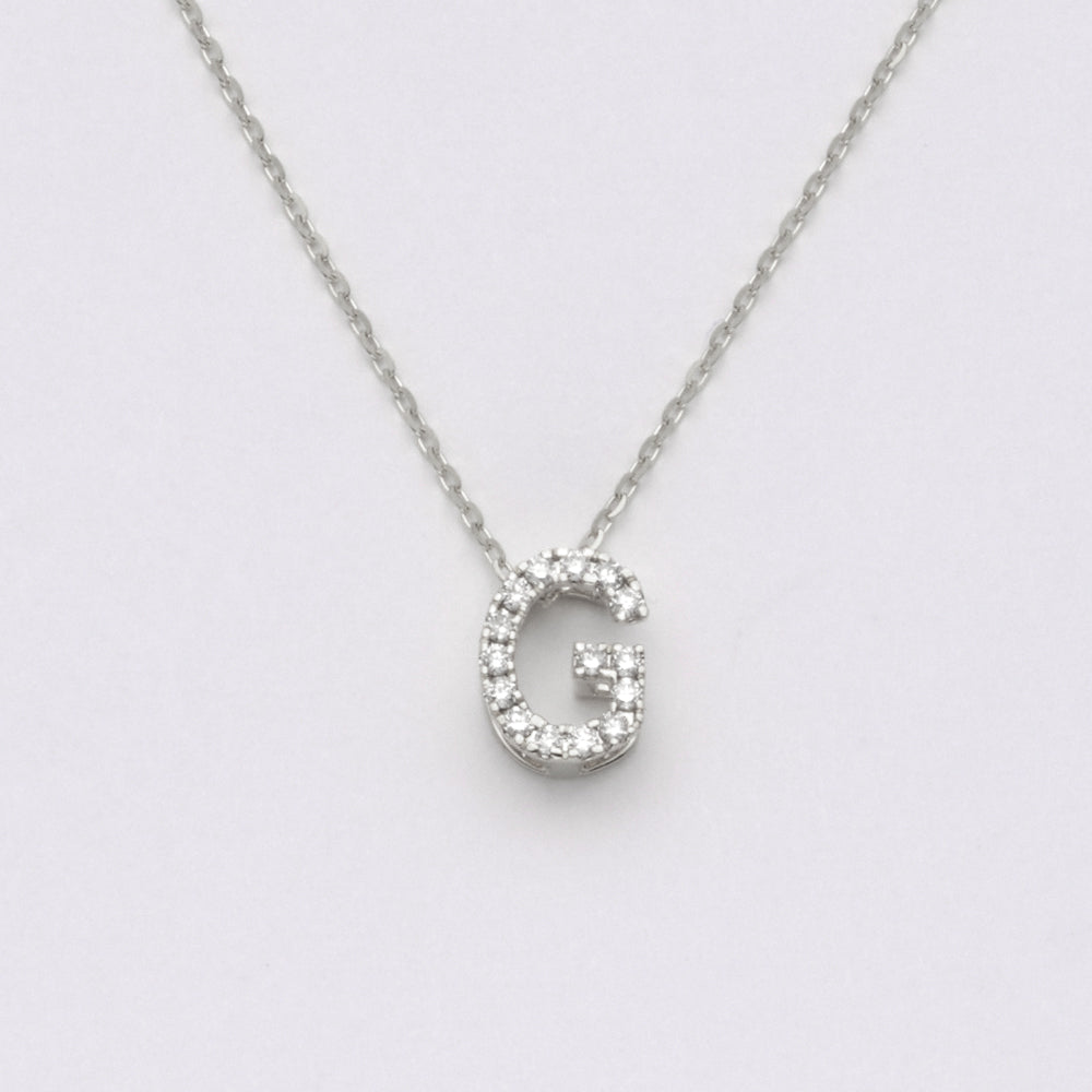 14KW 0.16CTW DIAMOND INITIAL NECKLACE