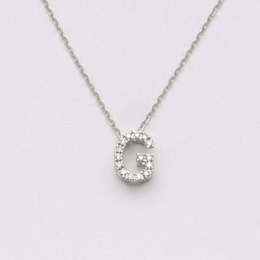 14KW 0.16CTW DIAMOND INITIAL NECKLACE