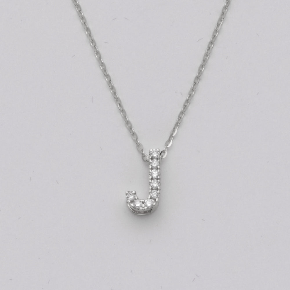 14KW 0.11CTW DIAMOND INITIAL NECKLACE