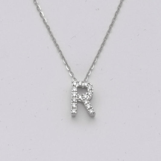 14KW 0.15CTW DIAMOND INITIAL NECKLACE