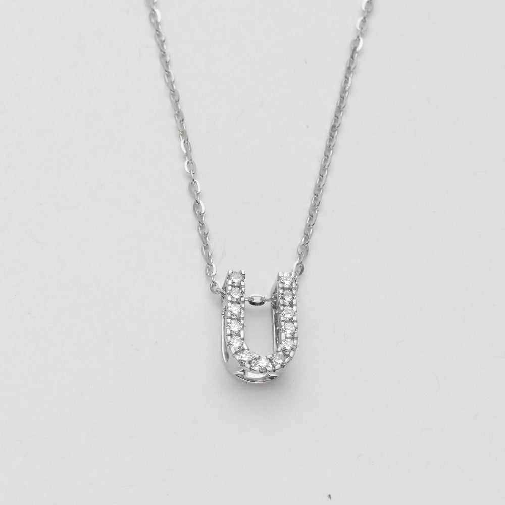 14KW 0.14CTW DIAMOND INITIAL NECKLACE