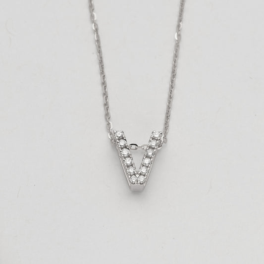 14KW 0.13CTW DIAMOND INITIAL NECKLACE