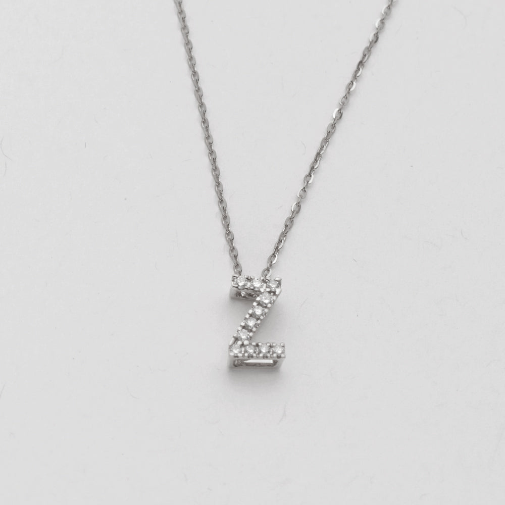 14KW 0.13CTW DIAMOND INITIAL NECKLACE