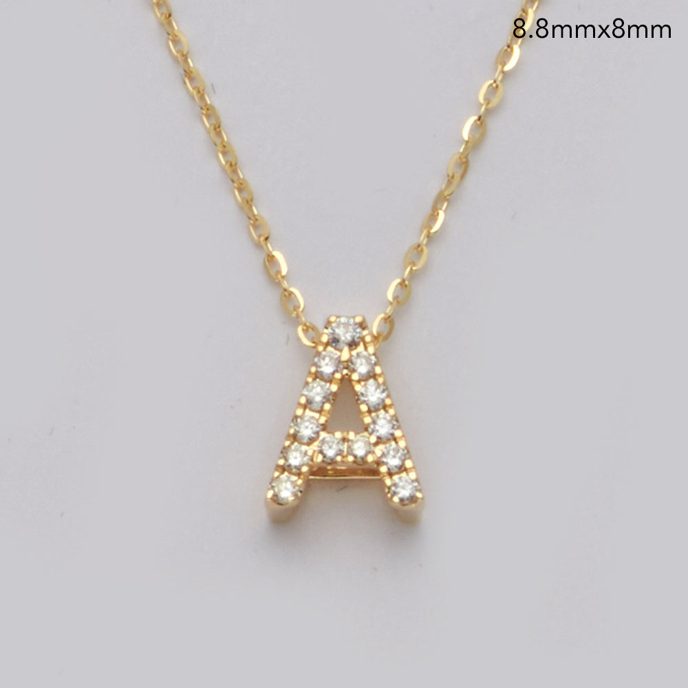 14KY 0.15CTW DIAMOND INITIAL NECKLACE