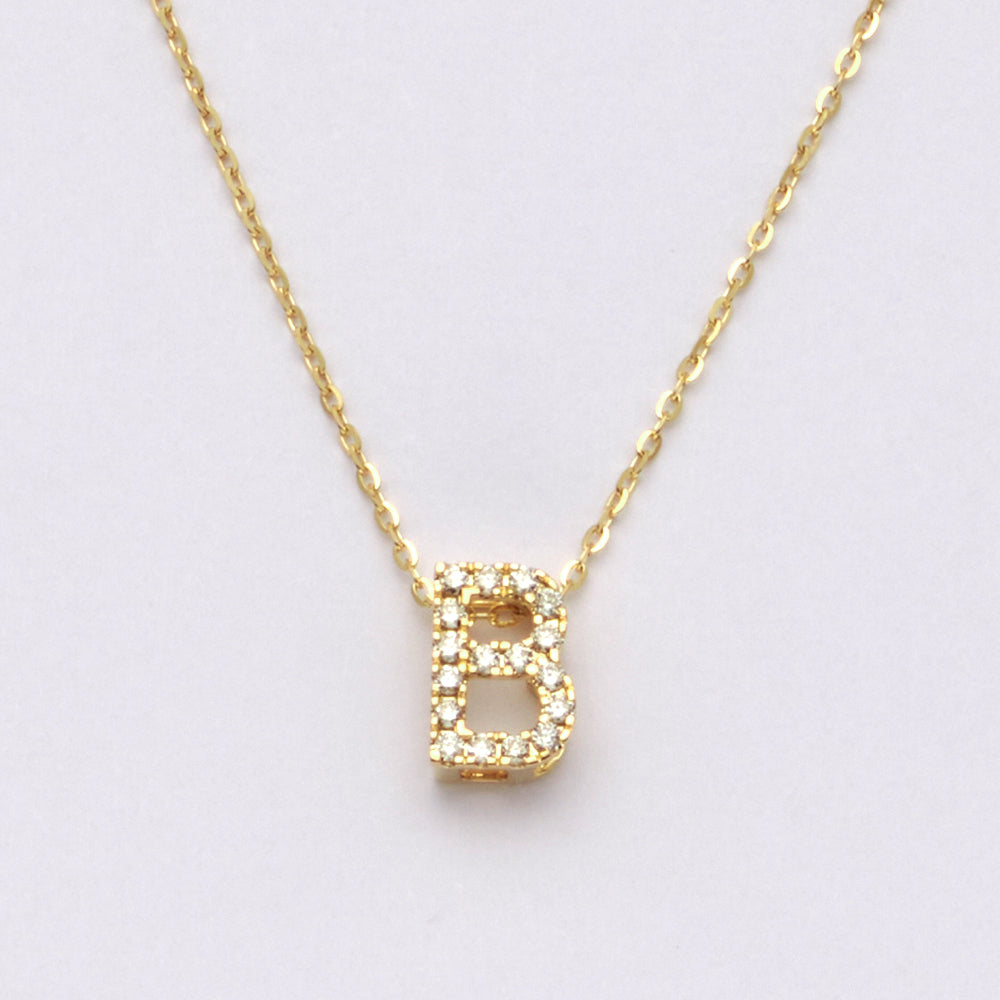 14KY 0.16CTW DIAMOND INITAL NECKLACE