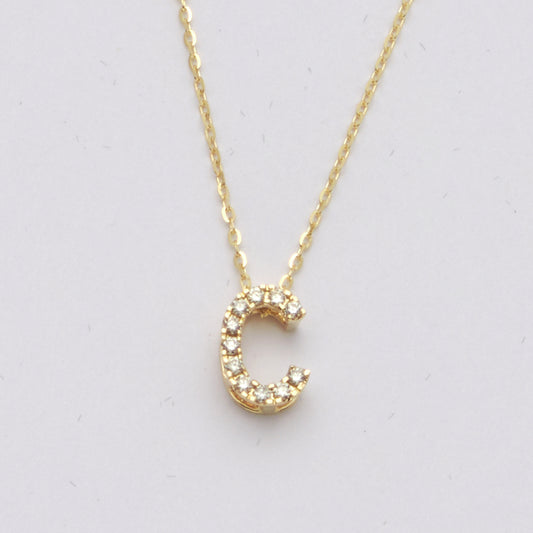 14KY 0.13CTW DIAMOND INITIAL NECKLACE