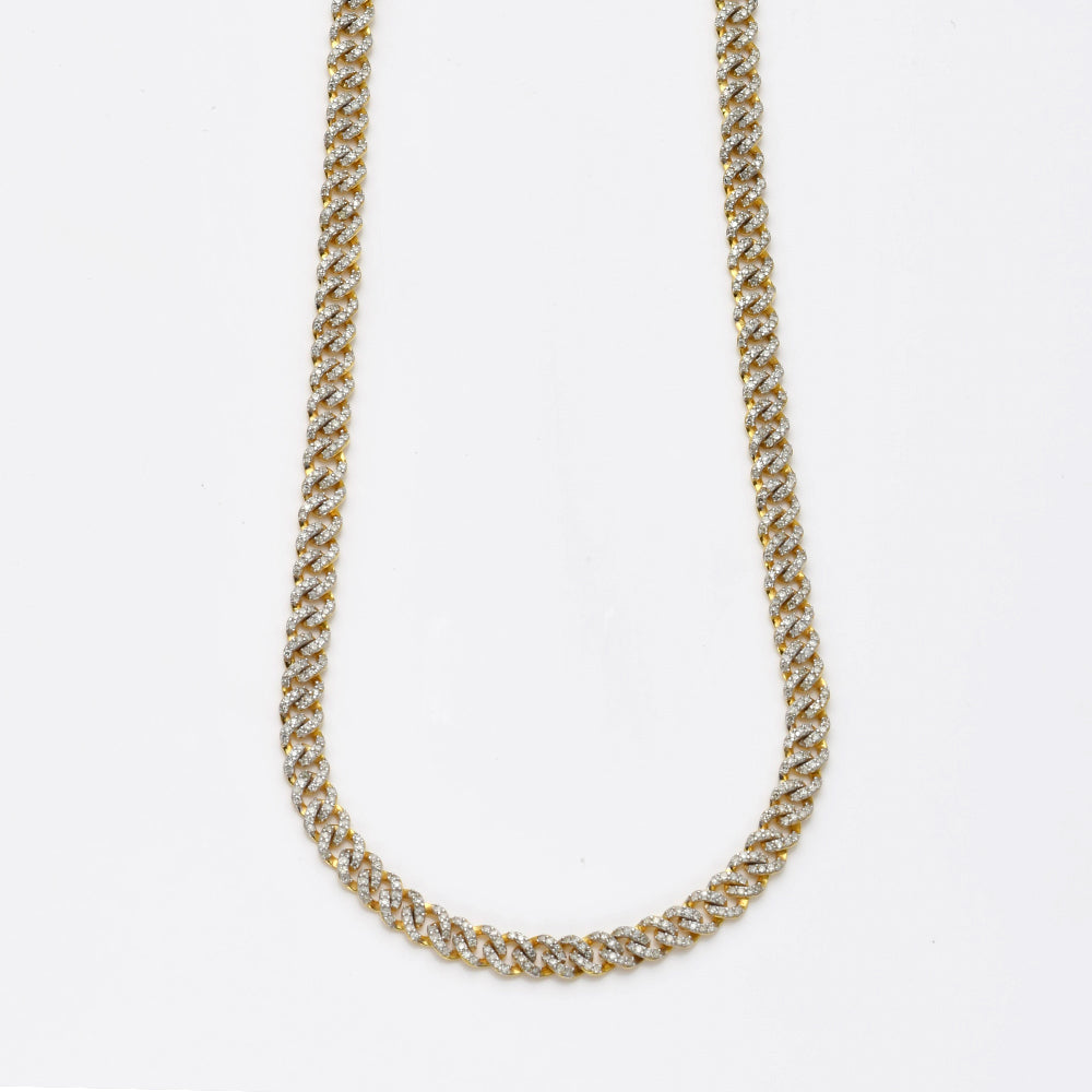 14KY 4.65CTW DIAMOND MIAMI CUBAN CHAIN