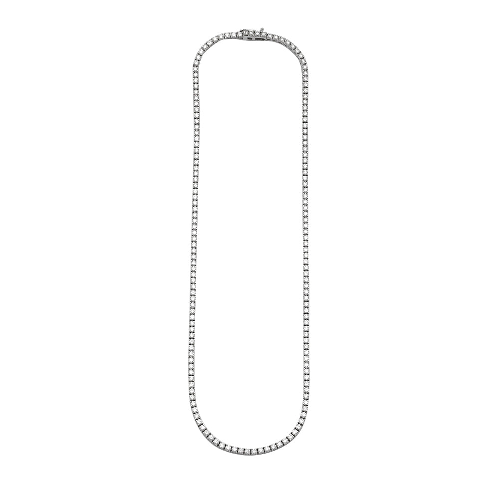 14KW 8.05CTW DIAMOND 4-PRONG TENNIS NECKLACE