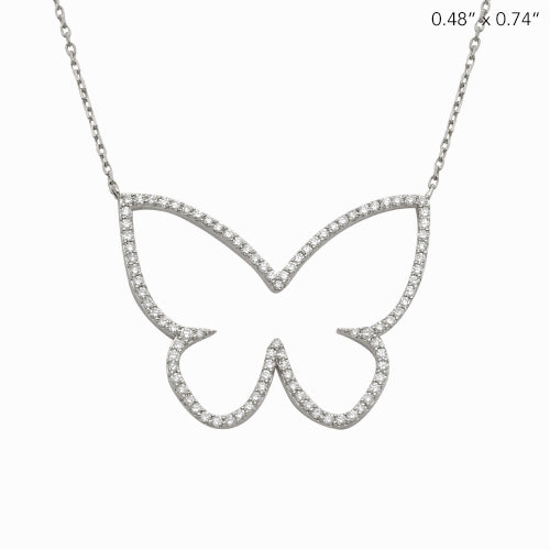 14KW 0.33CTW DIAMOND BUTTERFLY NECKLACE