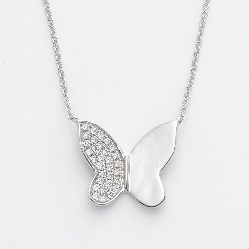 14KW 0.20CTW DIAMOND BUTTERFLY NECKLACE