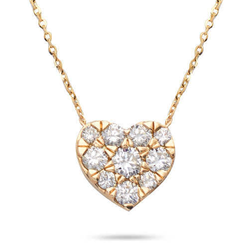 14KY 0.85CTW DIAMOND HEART NECKLACE