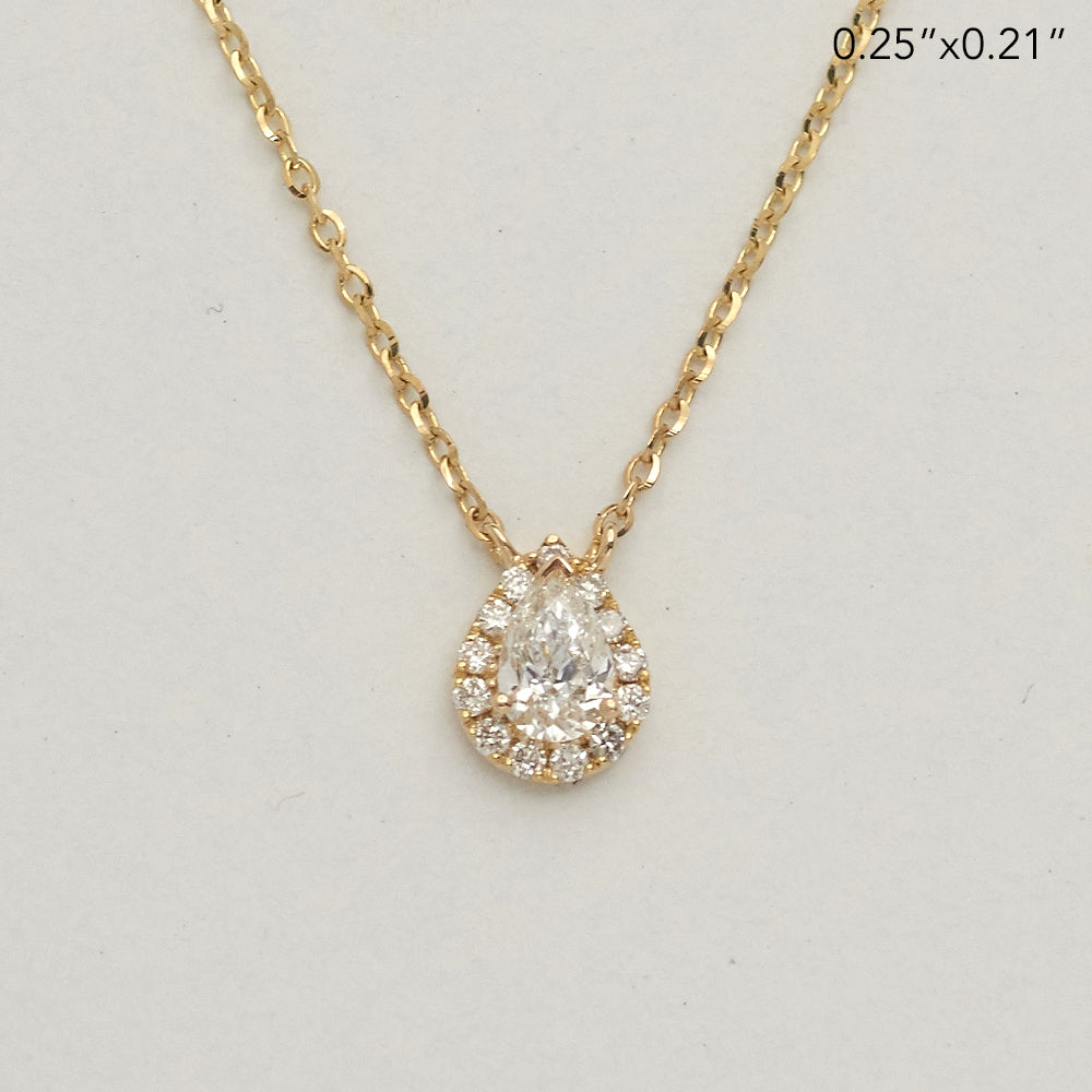 14KWY 0.25CTW DIAMOND TEARDROP NECKLACE -/W