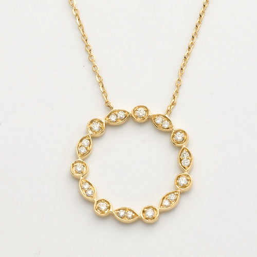 14KY 0.25CTW DIAMOND NECKLACE - OPEN CIRCLE