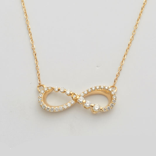 14KY 0.40CTW DIAMOND INFINITY NECKLACE