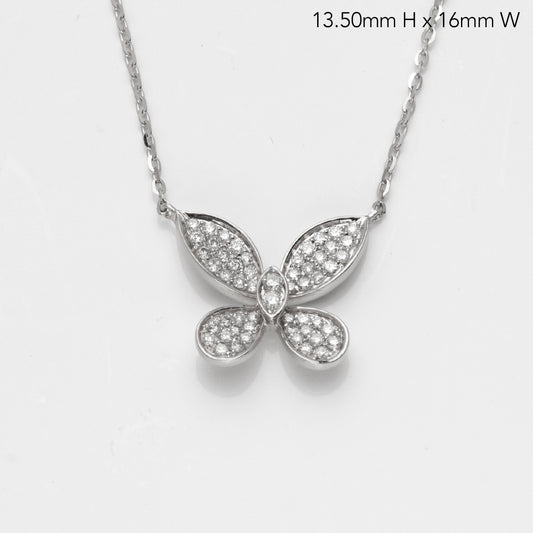 14KW 0.35CTW DIAMOND BUTTERFLY NECKLACE