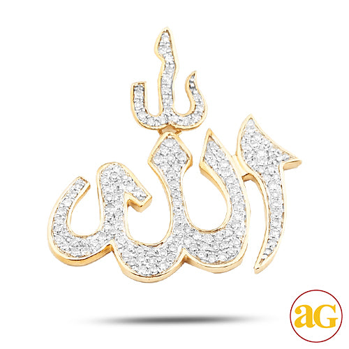 10KY 0.40CTW DIAMOND 'ALLAH' PENDANT