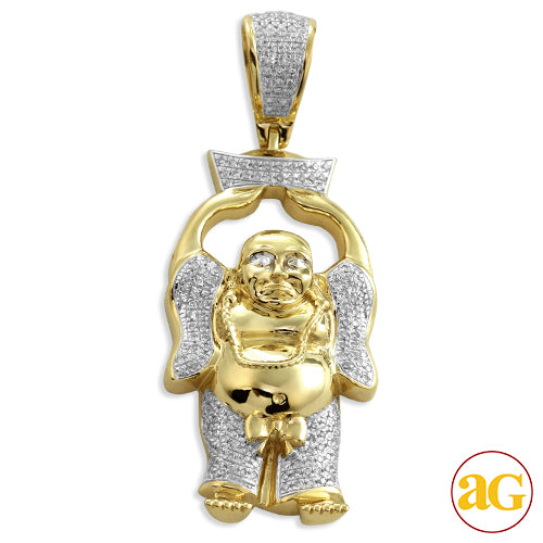 10KY 0.50CTW DIAMOND BUDDHA PENDANT