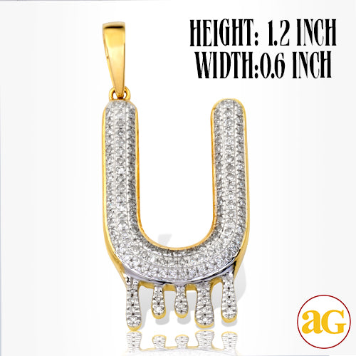 10KY 0.40CTW DIAMOND DRIPPING INITIAL PENDANT